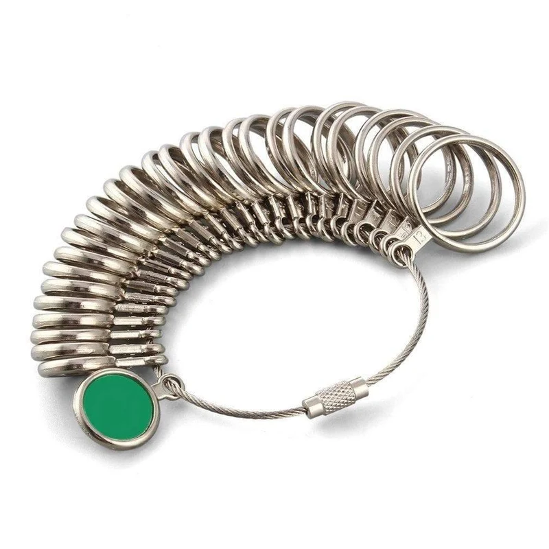 Metall-Ringmaß-Set, Messring mit Ringen, Dornmaß, Fingergrößen-Messstab, Ring-Schmuck-Werkzeug-Set A30
