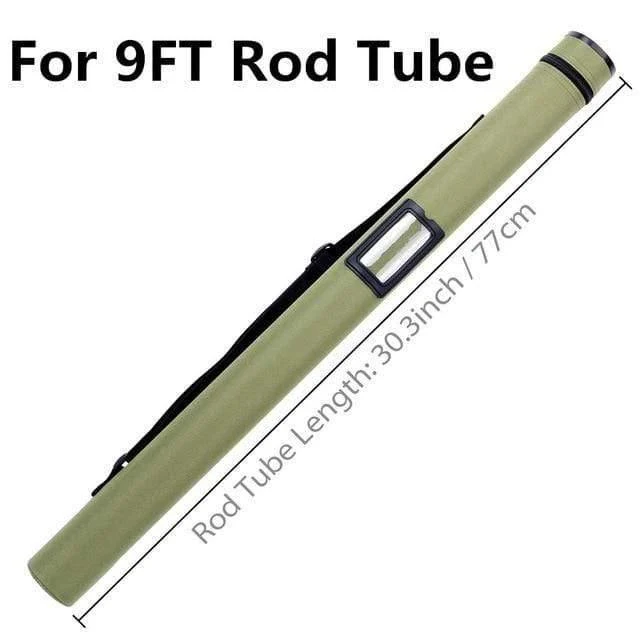 Armeegrünes Cordura-Rutenfutteral, Carbonfaser-Fliegenrutenrohr für Ruten 30", passend für 9' und 10' Angeltasche