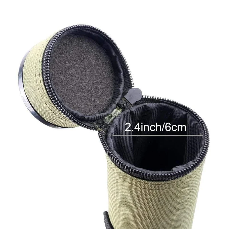 Armeegrünes Cordura-Rutenfutteral, Carbonfaser-Fliegenrutenrohr für Ruten 30", passend für 9' und 10' Angeltasche