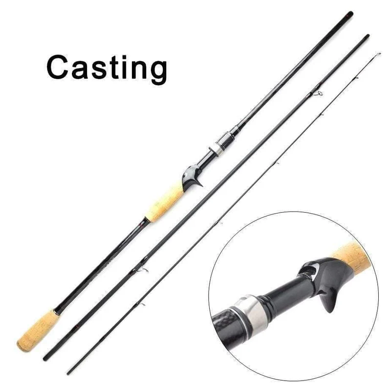Carbon Angelrute Casting Spinning 2.1 m 2.4 m 3 Abschnitt M Power 6-16g Schnelle Action Locken stange Reise Angelgerät