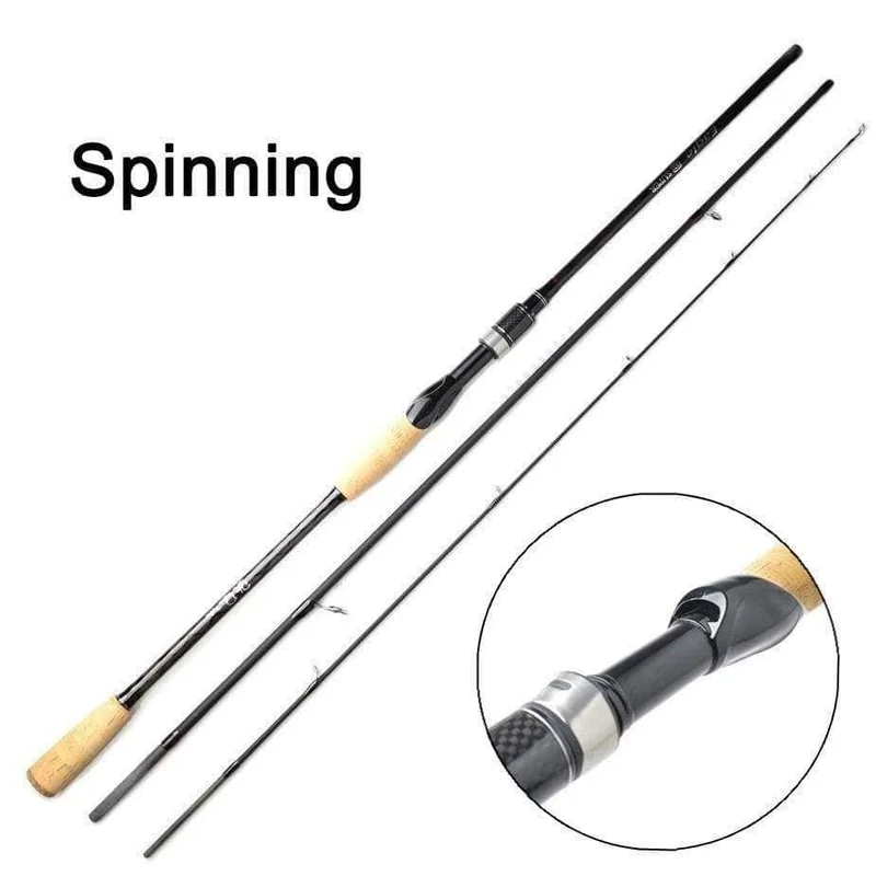 Carbon Angelrute Casting Spinning 2.1 m 2.4 m 3 Abschnitt M Power 6-16g Schnelle Action Locken stange Reise Angelgerät
