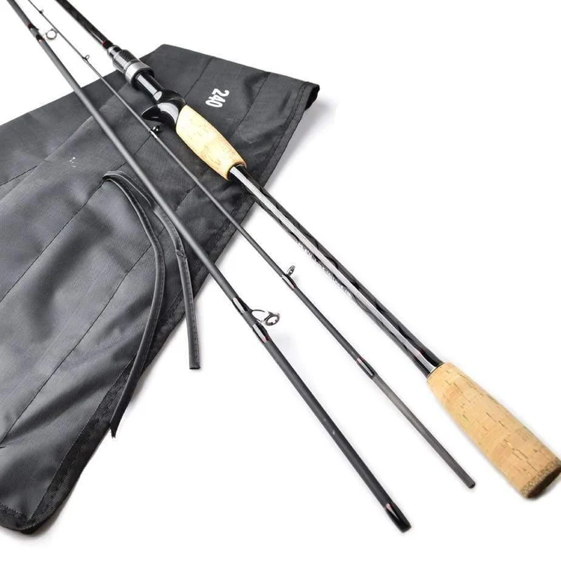 Carbon Angelrute Casting Spinning 2.1 m 2.4 m 3 Abschnitt M Power 6-16g Schnelle Action Locken stange Reise Angelgerät