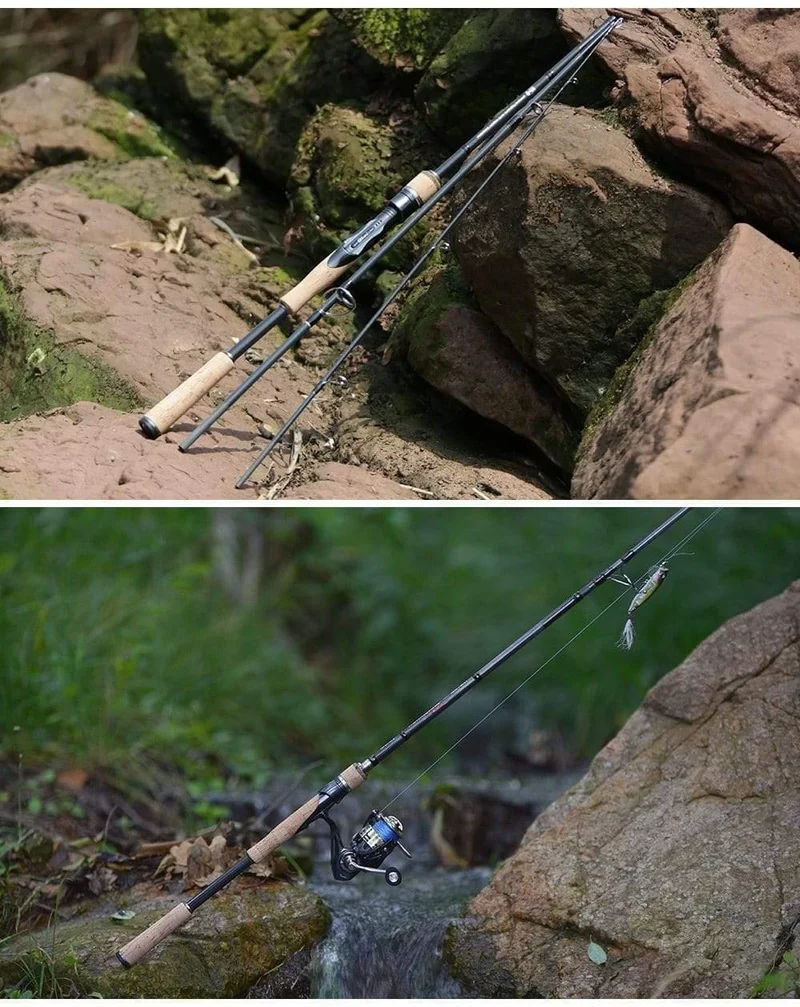 Angelrute Reise Ultra Light Spinnköder 5g-40g M/ML/MH Accion Rod 1.8m 2.1m 2.4m 2.7m 3 Abschnitt