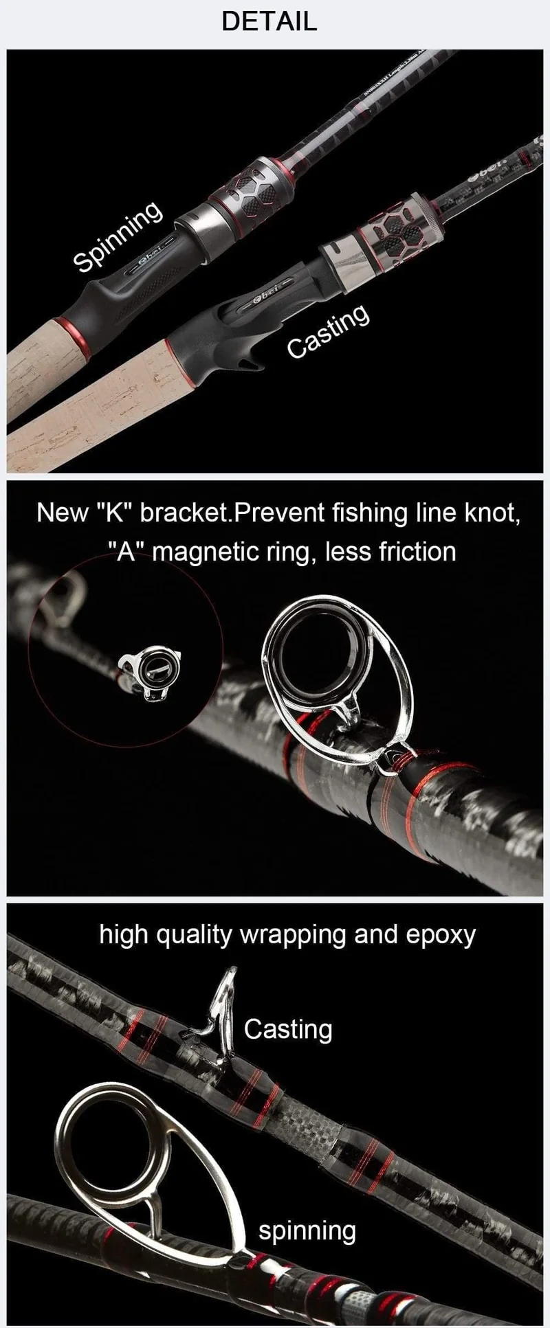 MONSTER HUNTER 803XXH Casting Spinning Angelrute Carbon Fiber 2.38 m 20-80g Power Wels KÖDER Reise Angelrute