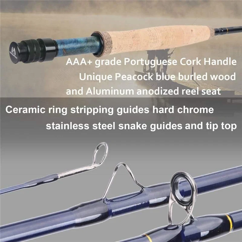 3WT/4WT Nymph Fliegenfischerrute Graphit Kohlefaser 10FT 4Sec mit Cordura-Rohr
