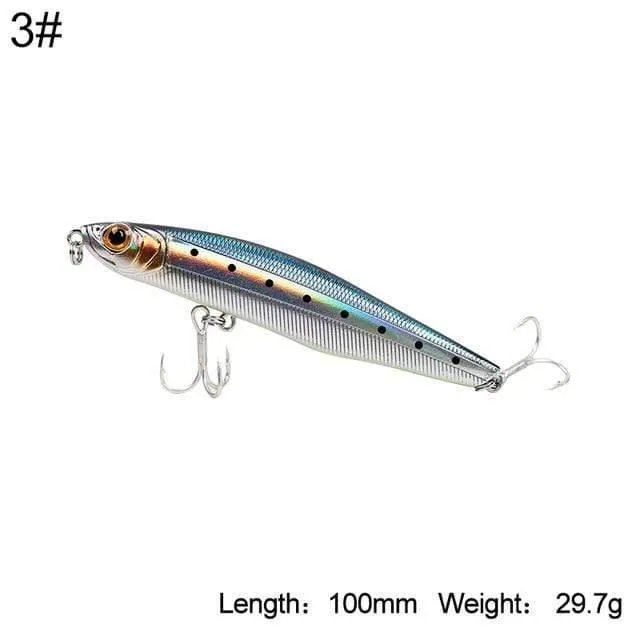 Harter Angelköder, sinkender Bleistiftköder, 100 mm, 29.7 g, 85 mm, 19.4 g, Wolfsbarsch, Weitwurfköder, Kunstköder, Modell 5503