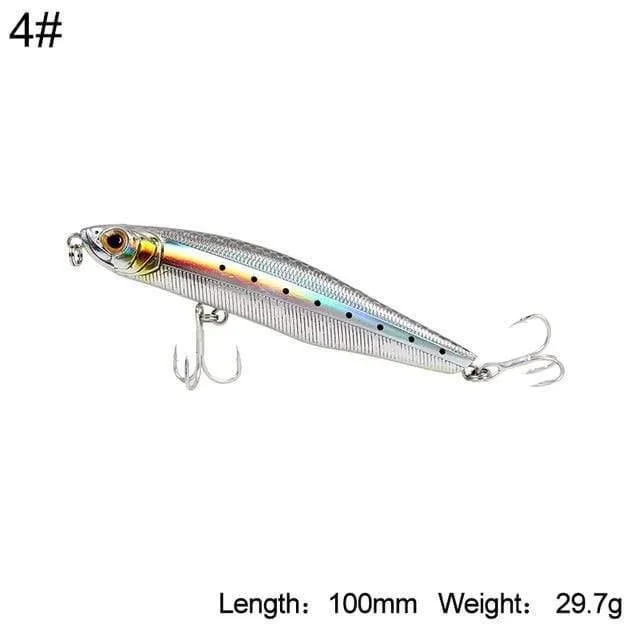 Harter Angelköder, sinkender Bleistiftköder, 100 mm, 29.7 g, 85 mm, 19.4 g, Wolfsbarsch, Weitwurfköder, Kunstköder, Modell 5503