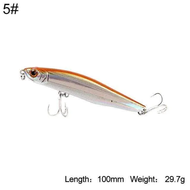 Harter Angelköder, sinkender Bleistiftköder, 100 mm, 29.7 g, 85 mm, 19.4 g, Wolfsbarsch, Weitwurfköder, Kunstköder, Modell 5503