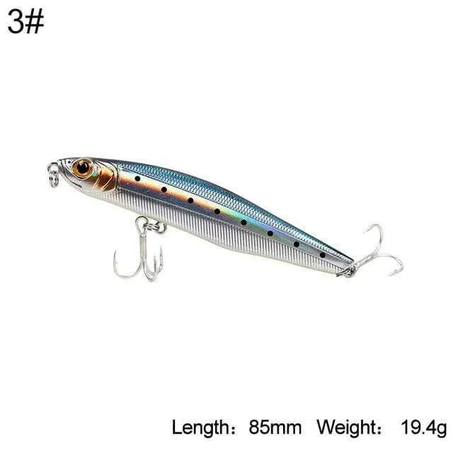 Harter Angelköder, sinkender Bleistiftköder, 100 mm, 29.7 g, 85 mm, 19.4 g, Wolfsbarsch, Weitwurfköder, Kunstköder, Modell 5503