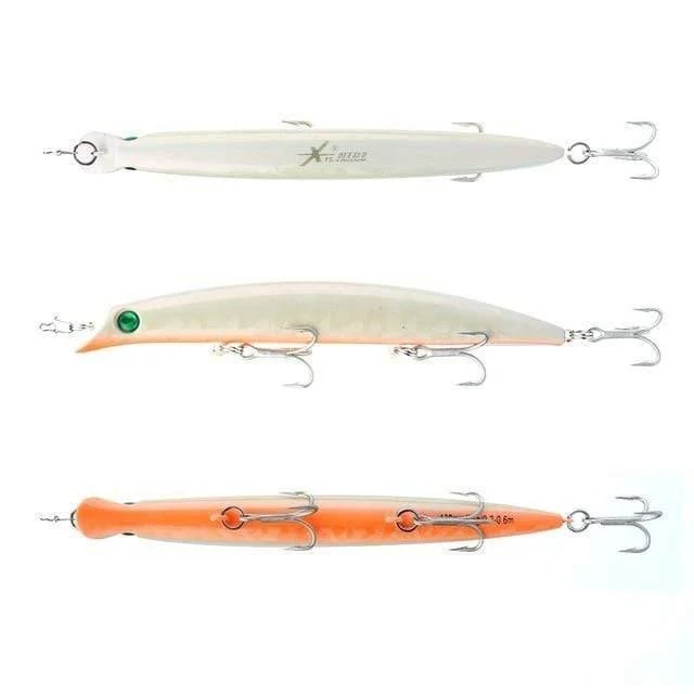 Angelköder, schwimmender Popper, lippenlos, Minnow, Meeresangeln, 3 Größen, Minnow-Köder, harter Köder, starker Haken, Wobbler, Modell 5326