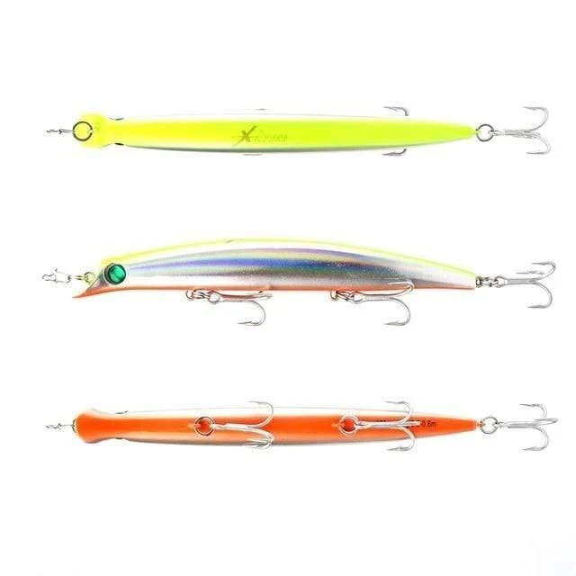 Angelköder, schwimmender Popper, lippenlos, Minnow, Meeresangeln, 3 Größen, Minnow-Köder, harter Köder, starker Haken, Wobbler, Modell 5326
