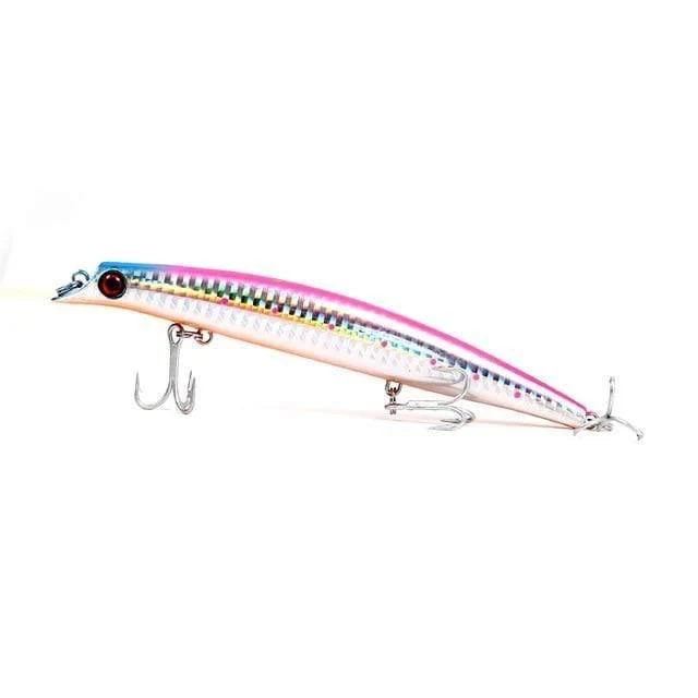 Angelköder, schwimmender Popper, lippenlos, Minnow, Meeresangeln, 3 Größen, Minnow-Köder, harter Köder, starker Haken, Wobbler, Modell 5326