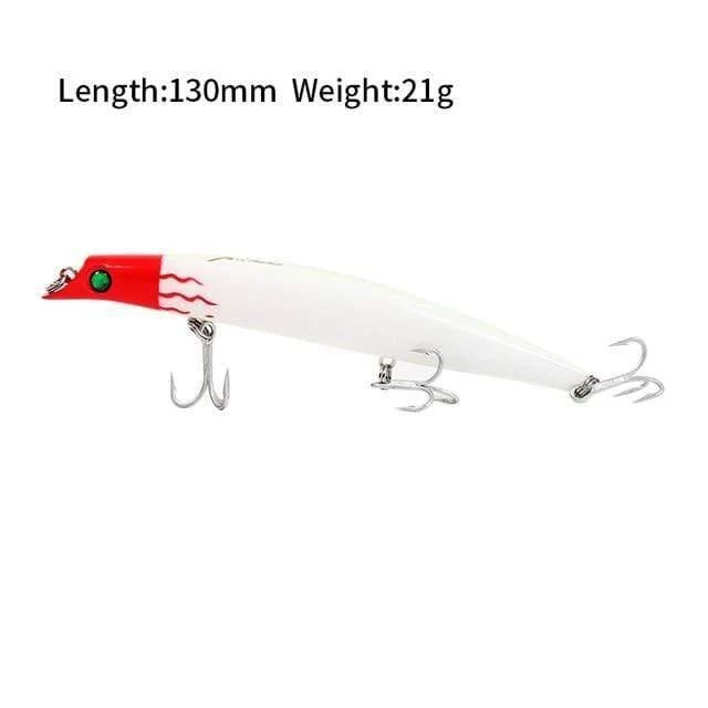 Angelköder, schwimmender Popper, lippenlos, Minnow, Meeresangeln, 3 Größen, Minnow-Köder, harter Köder, starker Haken, Wobbler, Modell 5326