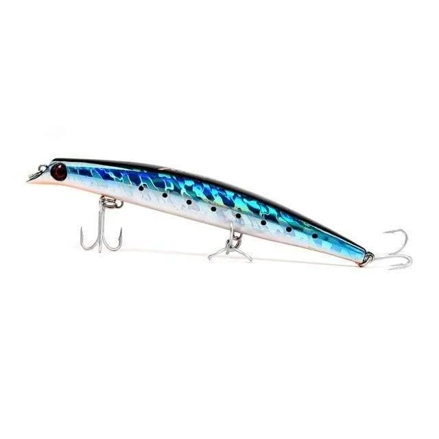 Angelköder, schwimmender Popper, lippenlos, Minnow, Meeresangeln, 3 Größen, Minnow-Köder, harter Köder, starker Haken, Wobbler, Modell 5326