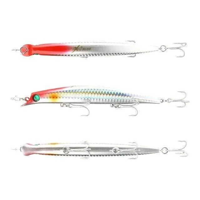 Angelköder, schwimmender Popper, lippenlos, Minnow, Meeresangeln, 3 Größen, Minnow-Köder, harter Köder, starker Haken, Wobbler, Modell 5326