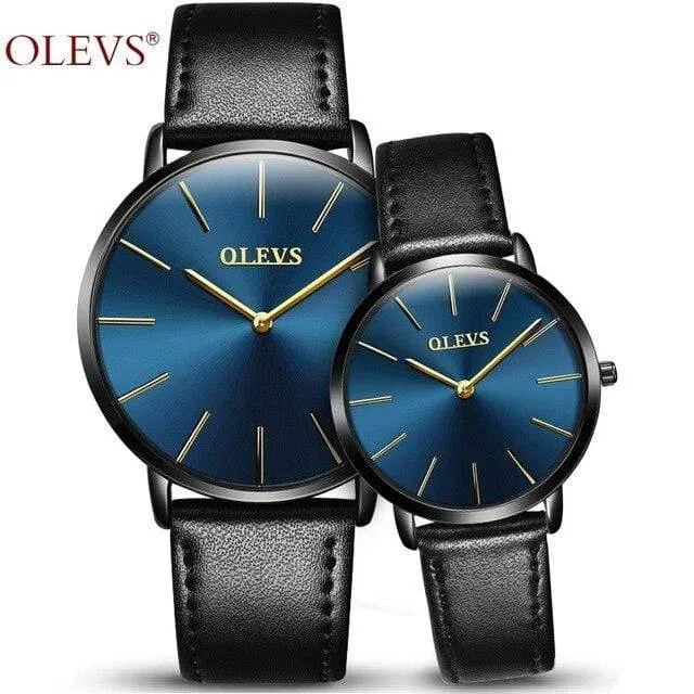 Paaruhren für Liebhaber, Luxus-Top-Marke, wasserdicht, lässiger Stil, neue modische, ultradünne Quarz-Lederuhr, hohe Qualität