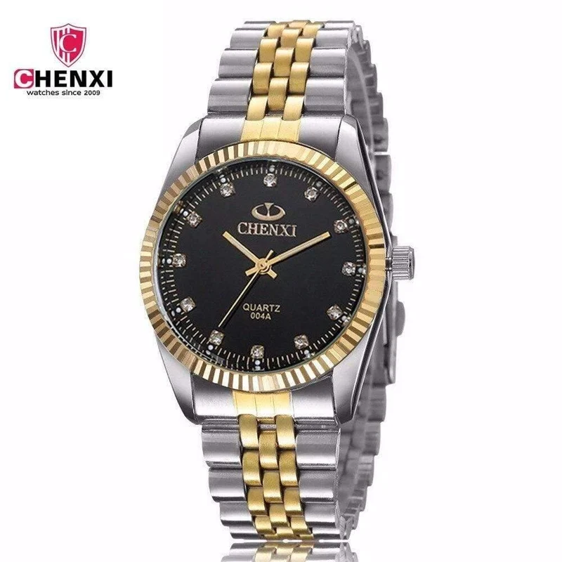 Herren-Armbanduhr, silberfarben, zwischen den Gold-Strasssteinen, Liebhaber-Armbanduhr, Nagelarmband, klassische Retro-Mann-Frauen-Business-Uhr