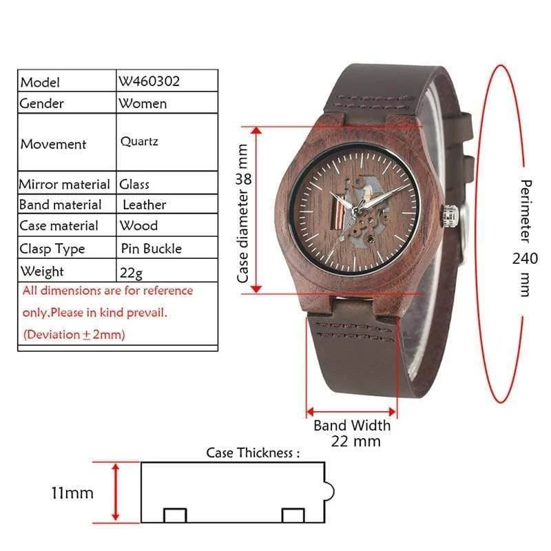Hölzerne Paaruhr Quarz-Lederband Handgefertigte Walnussholzuhren Hohles Zifferblatt Valentinstag-Liebhaber-Geschenk reloj para parej