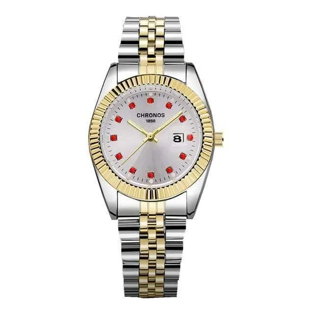 Marke Luxus Herrenuhren Mode lässig Liebhaber Uhr Edelstahl Damen Quarz Armbanduhr