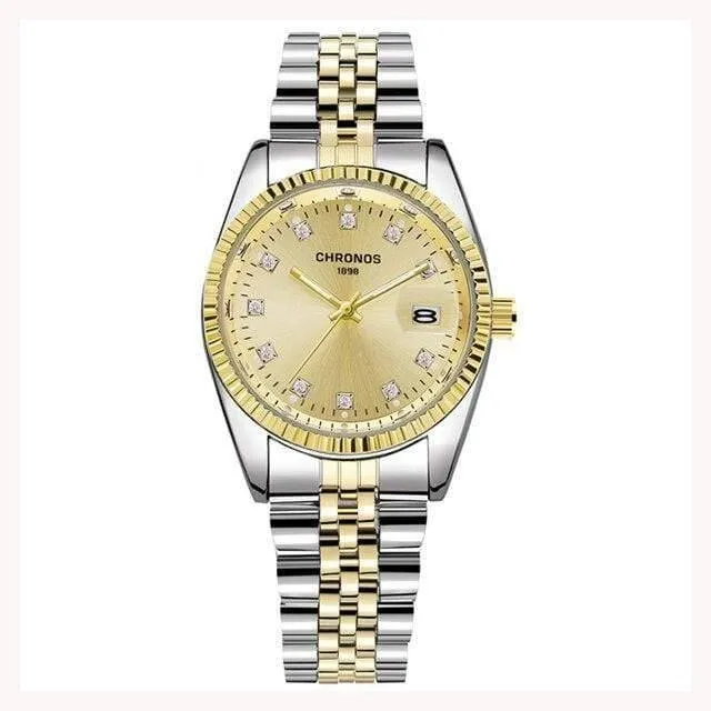 Marke Luxus Herrenuhren Mode lässig Liebhaber Uhr Edelstahl Damen Quarz Armbanduhr