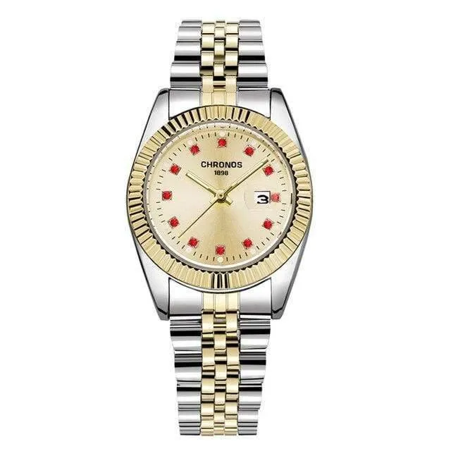 Marke Luxus Herrenuhren Mode lässig Liebhaber Uhr Edelstahl Damen Quarz Armbanduhr