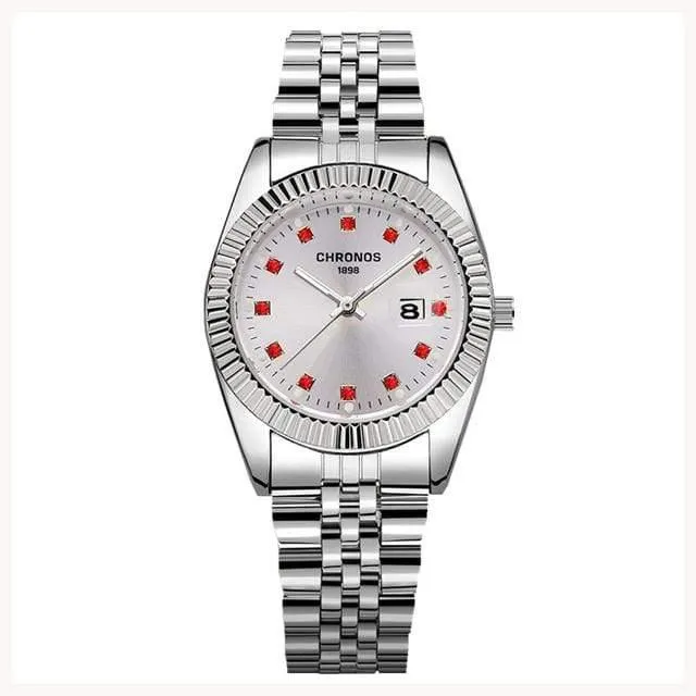 Marke Luxus Herrenuhren Mode lässig Liebhaber Uhr Edelstahl Damen Quarz Armbanduhr