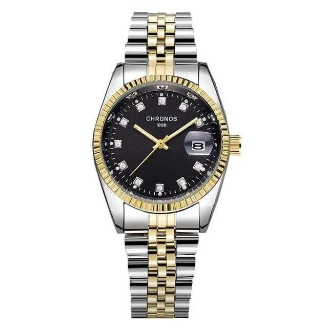Marke Luxus Herrenuhren Mode lässig Liebhaber Uhr Edelstahl Damen Quarz Armbanduhr