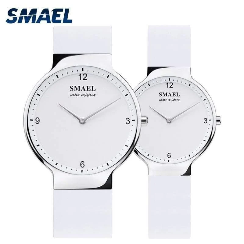 UHREN-Set 1835, einfaches Paar, flexible, wasserdichte Armbanduhren, Liebhaber-Set, Silber, Relógio de Casal, Top-Geschenk