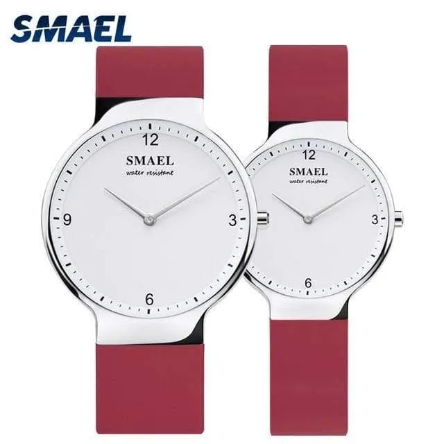 UHREN-Set 1835, einfaches Paar, flexible, wasserdichte Armbanduhren, Liebhaber-Set, Silber, Relógio de Casal, Top-Geschenk