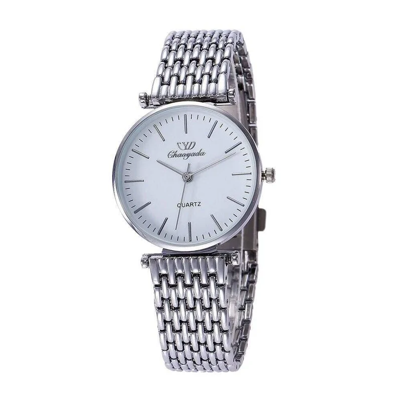Paare Liebhaber Edelstahl Quarz Armbanduhren Büro Damen Gentleman Kleid einfache Business Armband Uhr