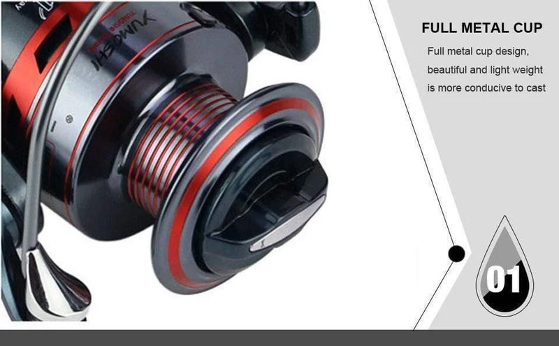 FISH 13+1BB Spinning Angelrolle Metall XS1000 - 7000 Serie Spinnrolle Angeln
