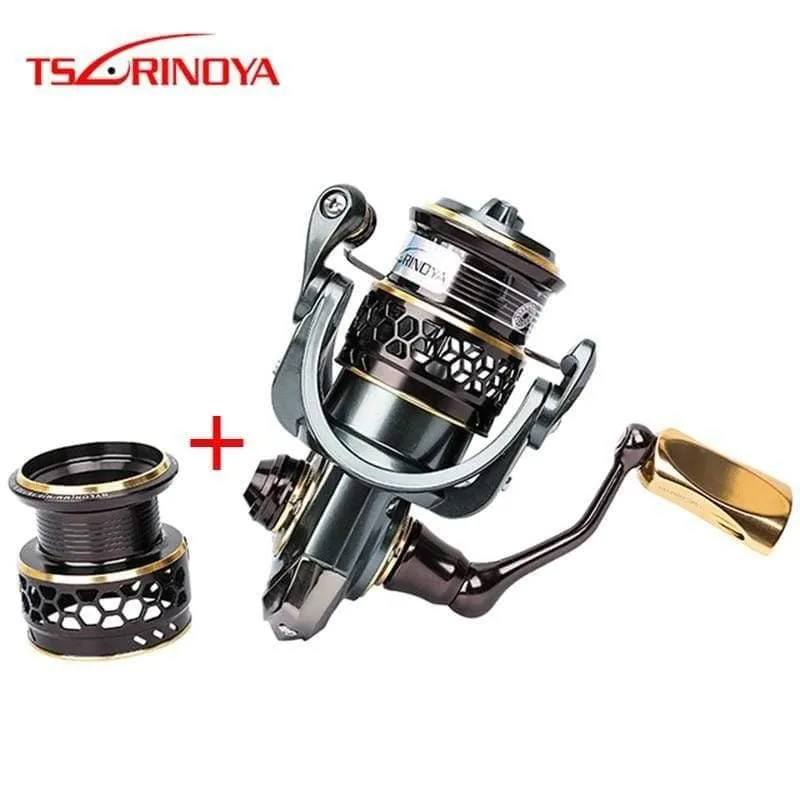 Jaguar 1000 2000 3000 4000 5000 Spinning Angelrolle 9 + 1BB .2:1 4Kg Doppel Metall Spool Köder Rolle Moulinet Peche