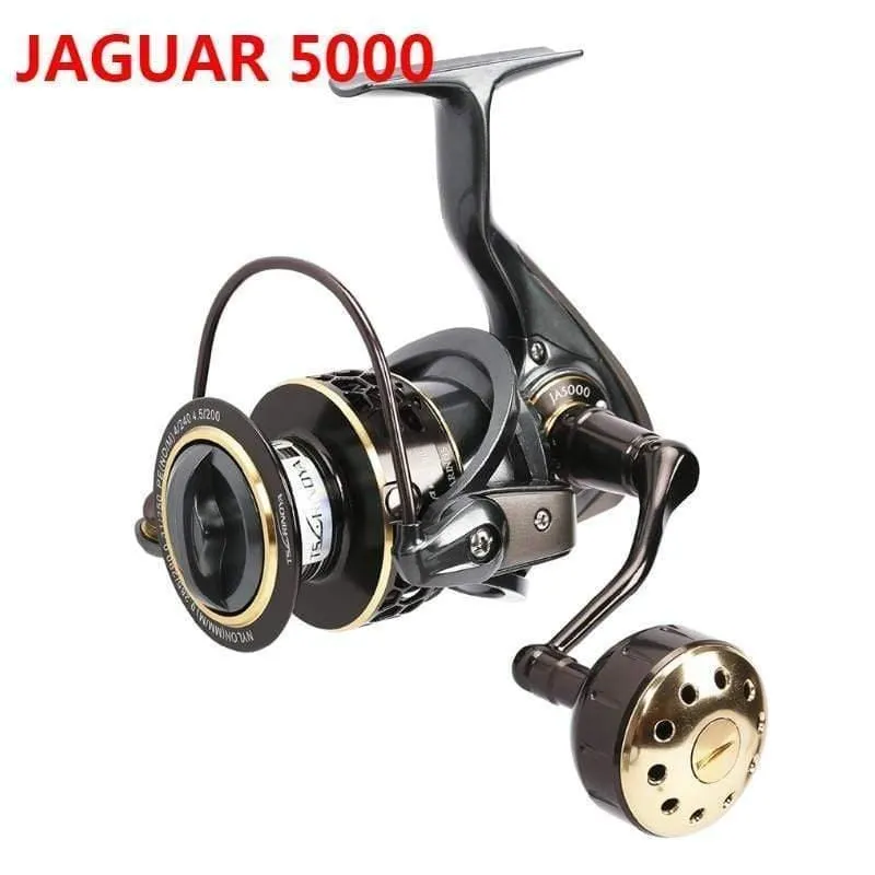 Jaguar 1000 2000 3000 4000 5000 Spinning Angelrolle 9 + 1BB .2:1 4Kg Doppel Metall Spool Köder Rolle Moulinet Peche