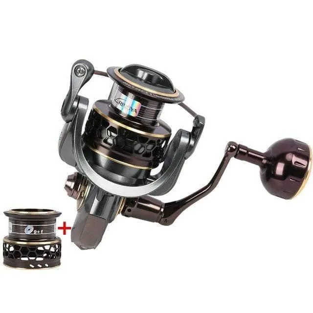Jaguar 1000 2000 3000 4000 5000 Spinning Angelrolle 9 + 1BB .2:1 4Kg Doppel Metall Spool Köder Rolle Moulinet Peche