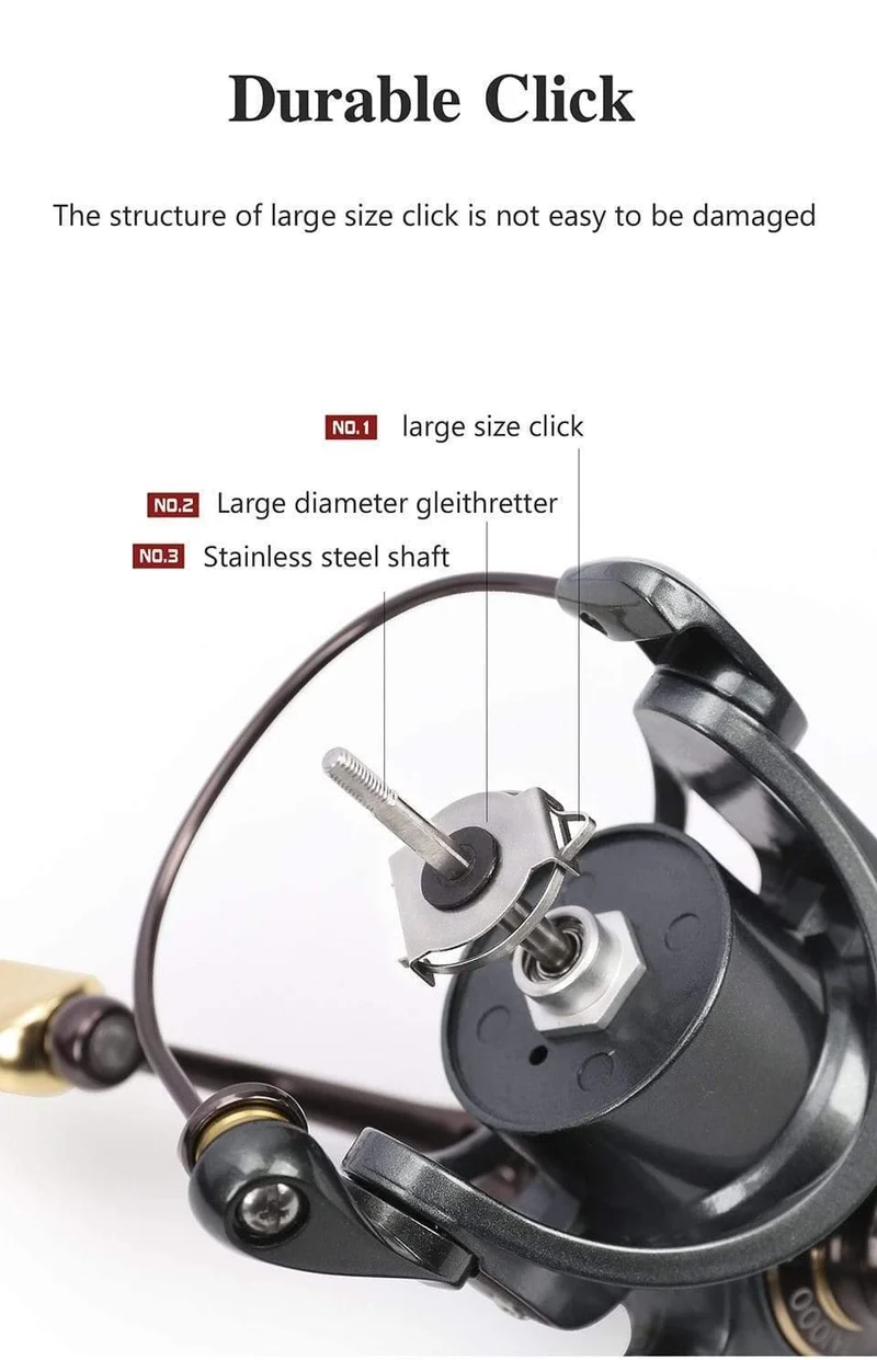 Jaguar 1000 2000 3000 4000 5000 Spinning Angelrolle 9 + 1BB .2:1 4Kg Doppel Metall Spool Köder Rolle Moulinet Peche