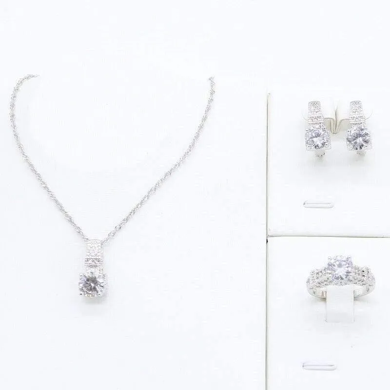 925 Silber Schmucksets für Damen, Armband, Halskette, Anhänger, Ring, Creolen, Geburtstag, Hochzeit, Geschenk