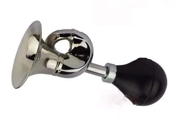 Fahrradklingel, Signalhorn, verchromt, mit schwarzer Glühbirne, Lenkerhalterung, Vintage-Stil, Fahrradklingel