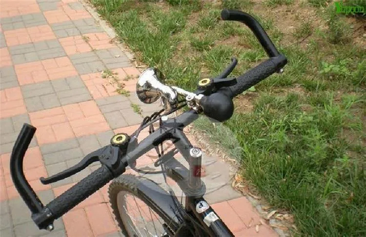Fahrradklingel, Signalhorn, verchromt, mit schwarzer Glühbirne, Lenkerhalterung, Vintage-Stil, Fahrradklingel