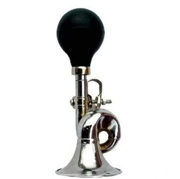Fahrradklingel, Signalhorn, verchromt, mit schwarzer Glühbirne, Lenkerhalterung, Vintage-Stil, Fahrradklingel