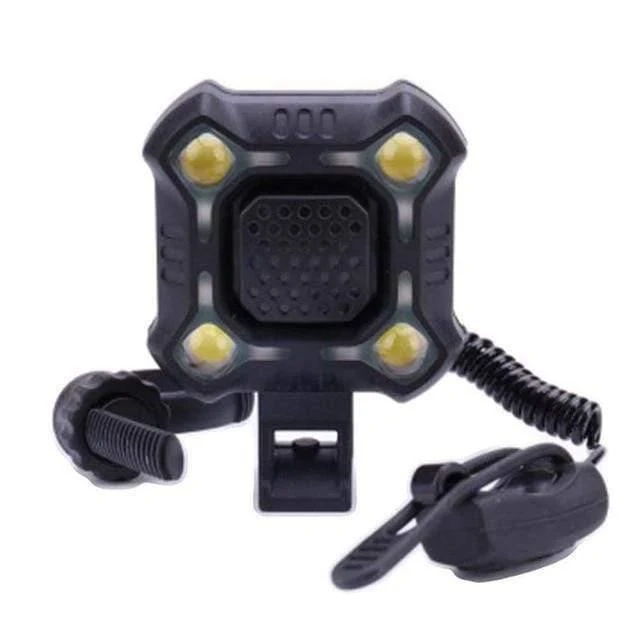 Fahrradklingel, 4 Lampen, Radfahren, Licht, elektrische Hupe, wasserdicht, USB-Aufladung, lauter Alarm, Sicherheit, Fahrradklingel, Geräusche, Fahrradzubehör