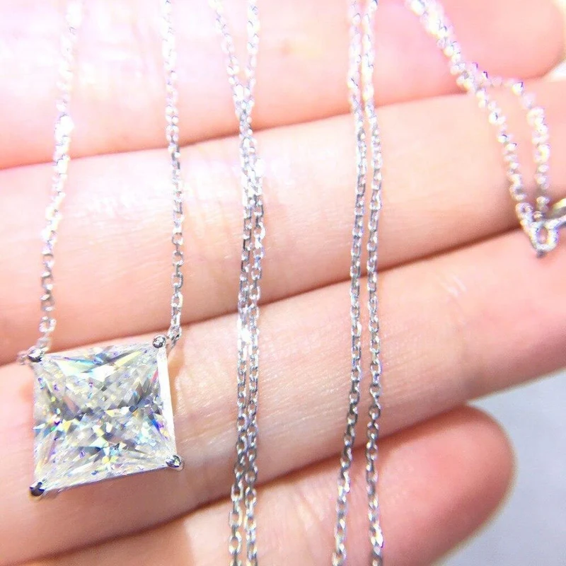 18K Gold AU750 G18K 3.5ct Moissanit Diamant Anhänger Edelstein Halsketten für Damen