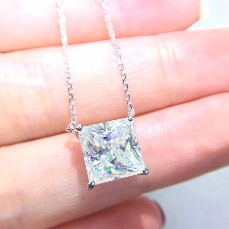 18K Gold AU750 G18K 3.5ct Moissanit Diamant Anhänger Edelstein Halsketten für Damen