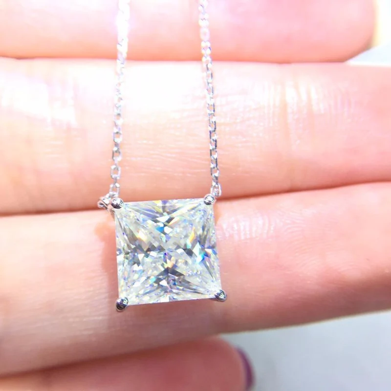 18K Gold AU750 G18K 3.5ct Moissanit Diamant Anhänger Edelstein Halsketten für Damen