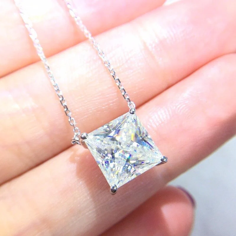 18K Gold AU750 G18K 3.5ct Moissanit Diamant Anhänger Edelstein Halsketten für Damen