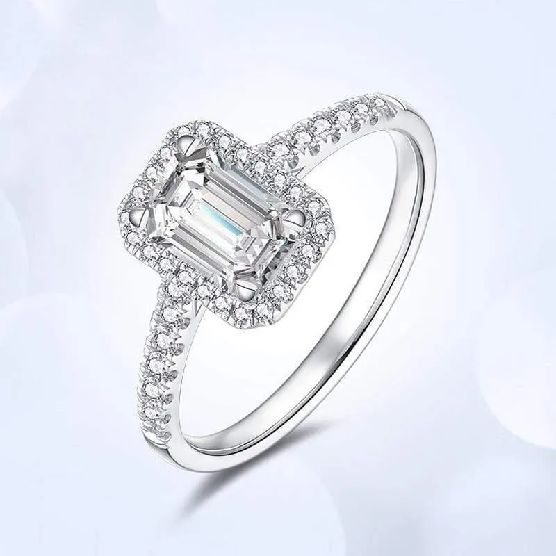 925 Sterling Silber erstellt Moissanite Diamanten Crystal Edelstein Engagement Eheringe Schmuck Großhandel