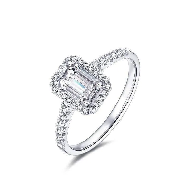 925 Sterling Silber erstellt Moissanite Diamanten Crystal Edelstein Engagement Eheringe Schmuck Großhandel