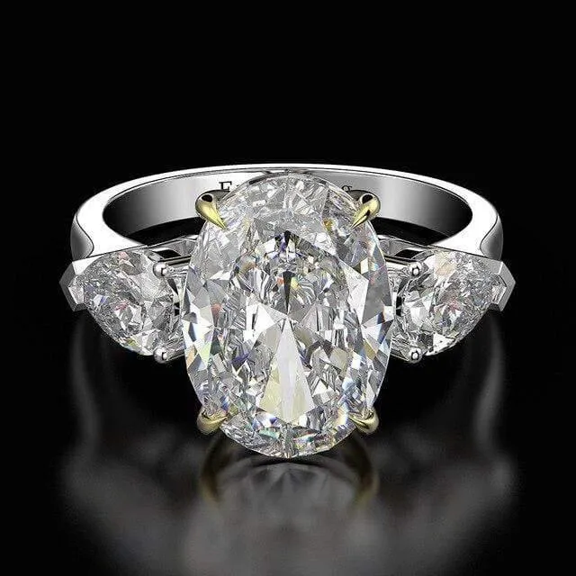 925 Sterling Silber erstellt Moissanite Edelstein Hochzeit Engagement Diamanten Ring Fine Jewelry Großhandel