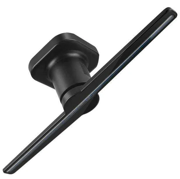 LED-Hologramm-Projektor, tragbarer Hologramm-Player, 3D-Hologramm-Anzeige, Fan, einzigartiger Hologramm-Projektor, Schwarz
