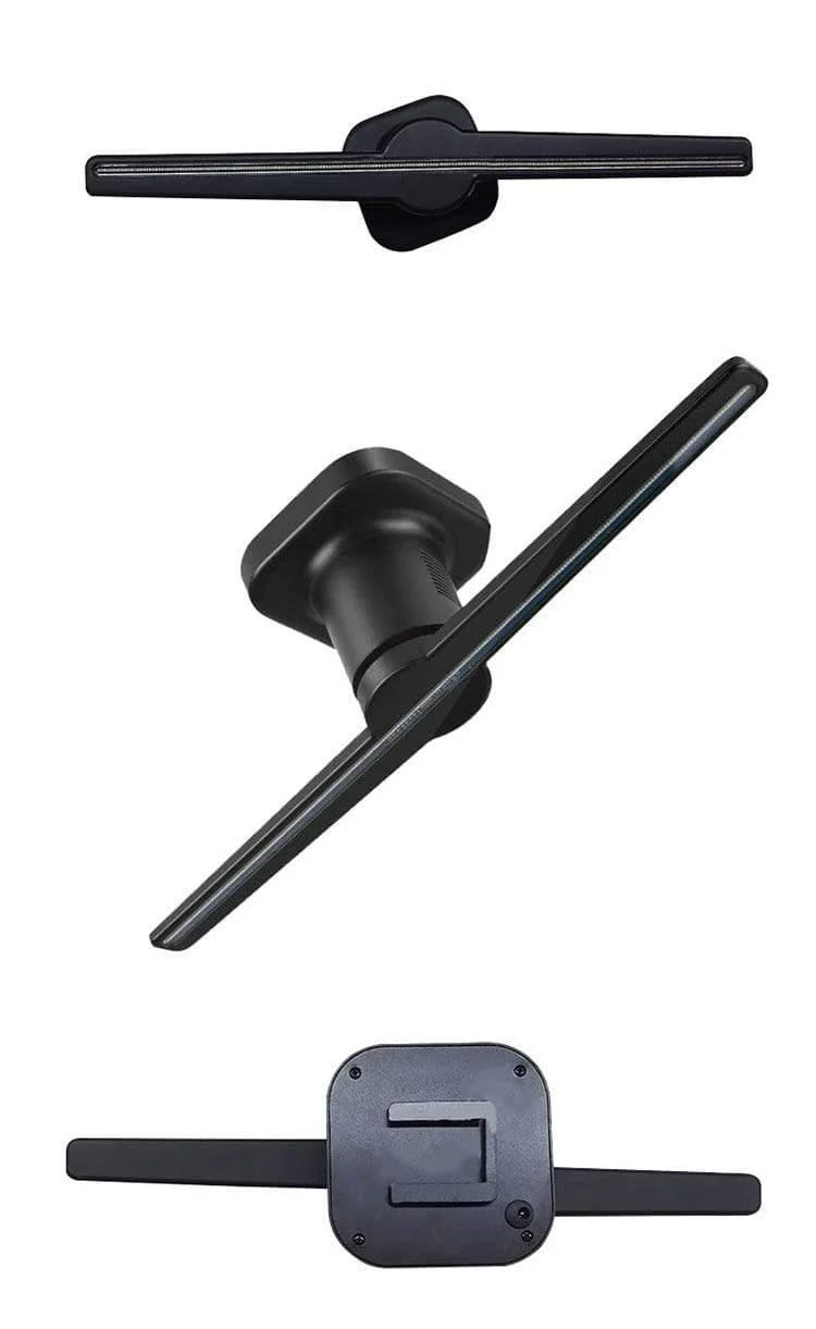 LED-Hologramm-Projektor, tragbarer Hologramm-Player, 3D-Hologramm-Anzeige, Fan, einzigartiger Hologramm-Projektor, Schwarz