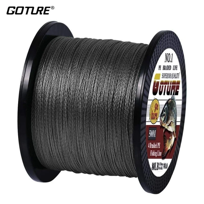 Geflochtene Angelschnur Multifilament 500M 4 Strands Cord Karpfen Angelschnur für Süß- und Salzwasser 8-80 LB